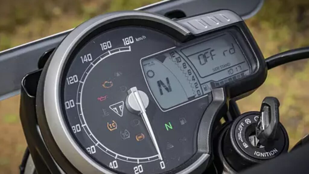 This is an image of the Triumph Scrambler 400 X Speedometer