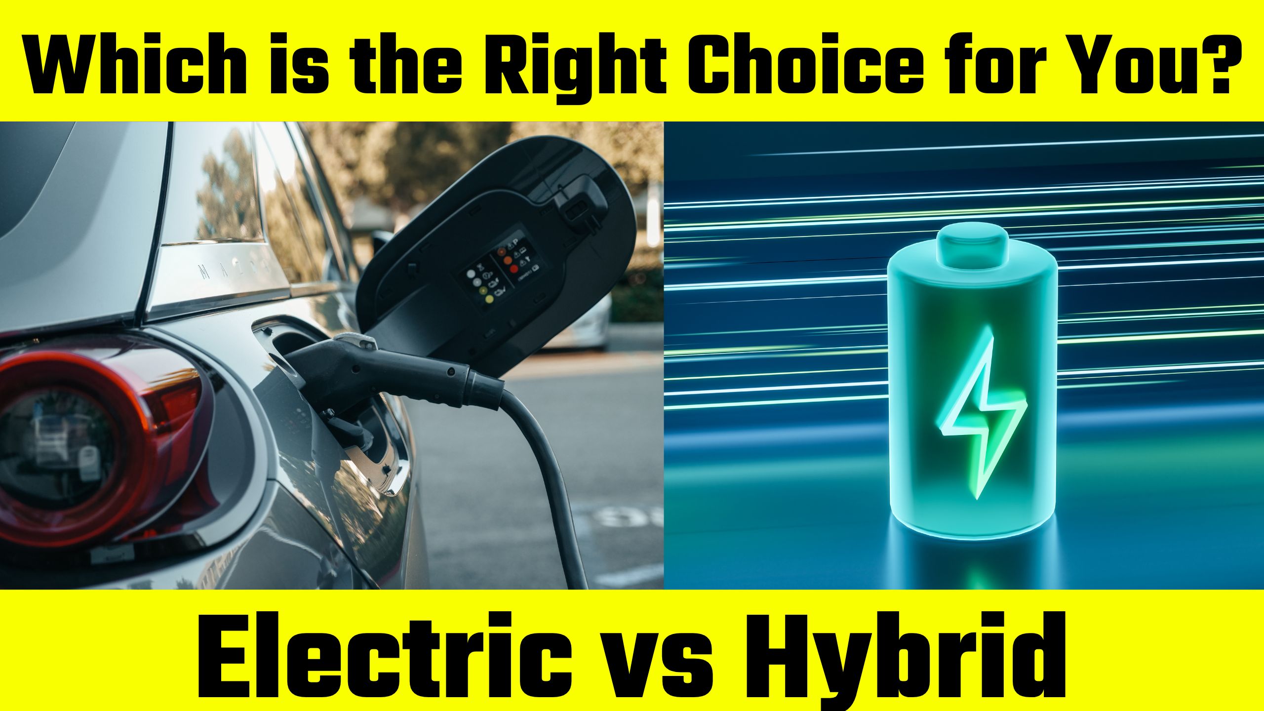 This the cover page of the image Electric vs Hybrid