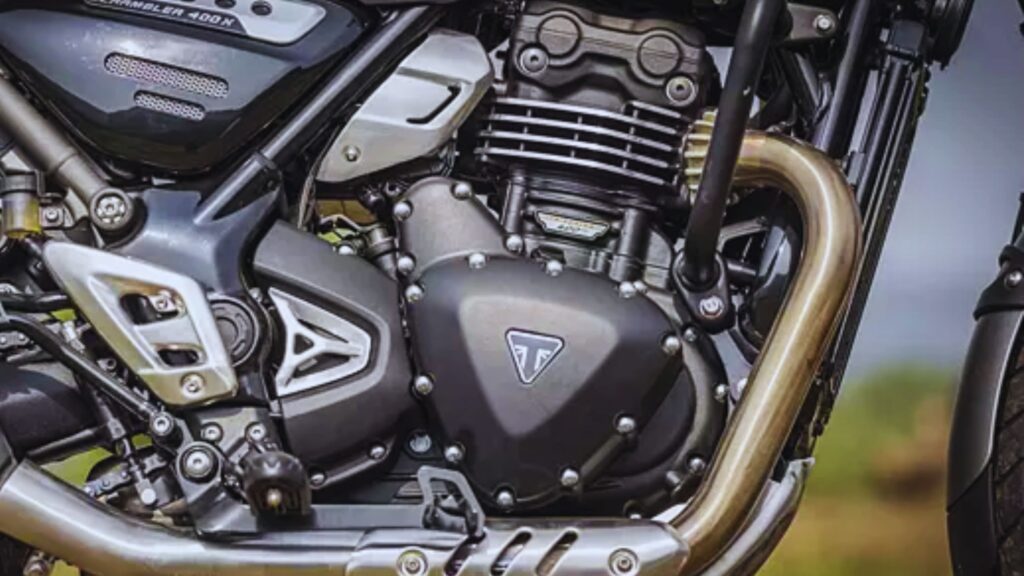 This is an image of the Triumph Scrambler 400 X Engine.