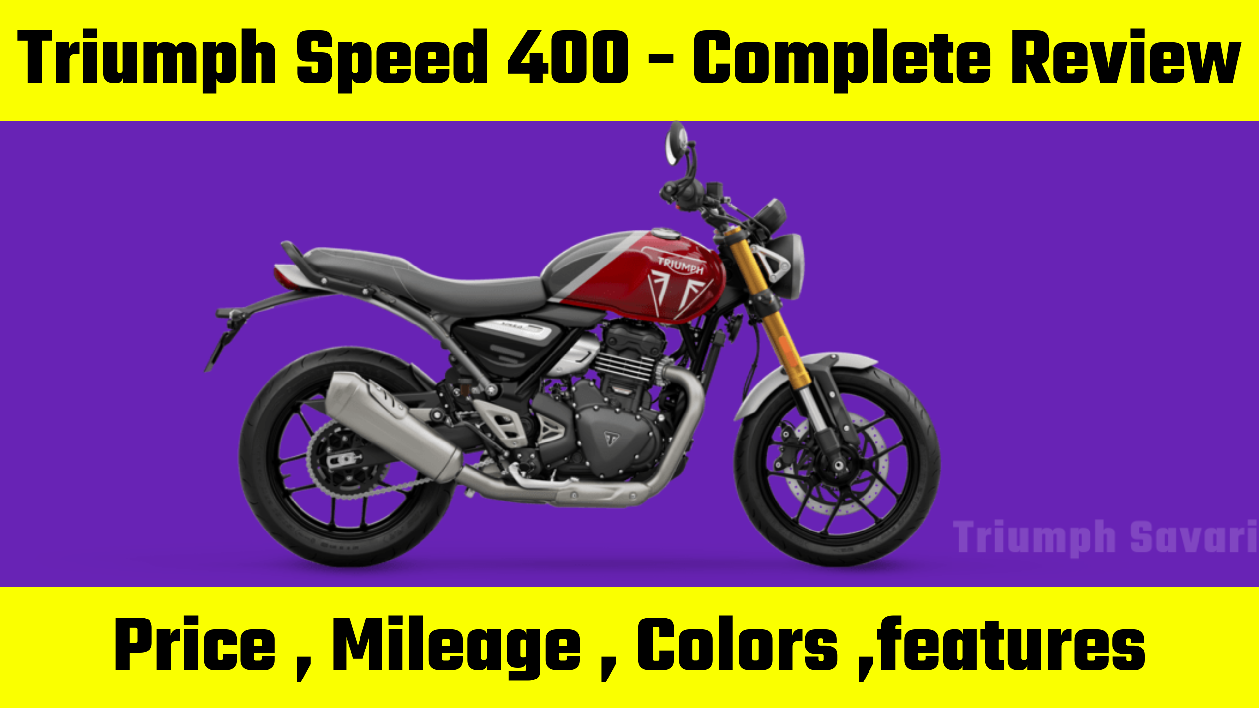 This is the cover page of the blog post Triumph speed 400 complete review.